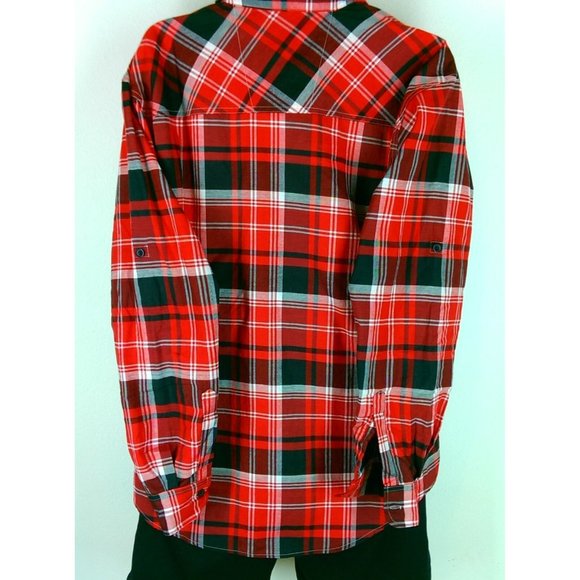 American Fusion Gear Mens Western Button Up Shirt XL Red Plaid Roll Up L/S NWOT - Picture 7 of 12